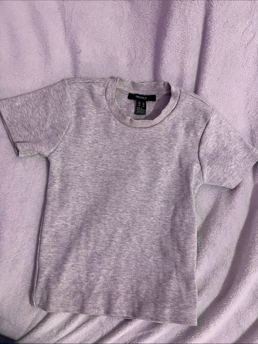 Forever 21 grey Ribbed Short Sleeve Tee